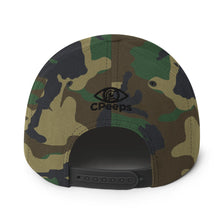 Load image into Gallery viewer, Camo CPeeps Snapback Hat (Black Stitching)